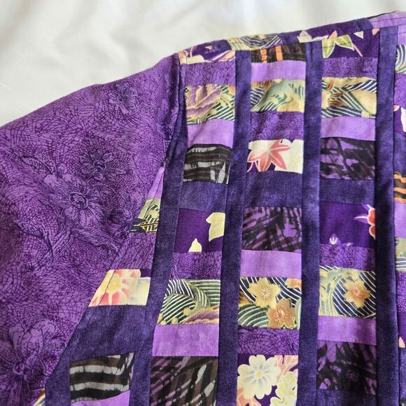 Rita Schultz-Blake Handmade Womens Patchwork Jacket in Purple Artsy Boho Cropped - Picture 7 of 11